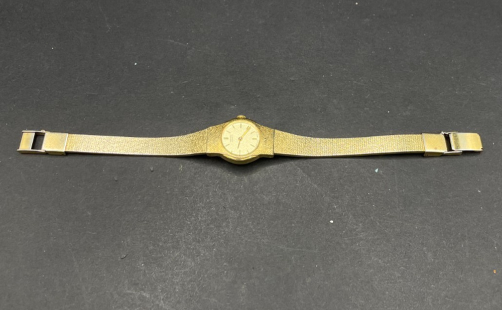 Vintage Seiko Watch Women 15mm Champange Dial Gold Tone Round 2C20-0149